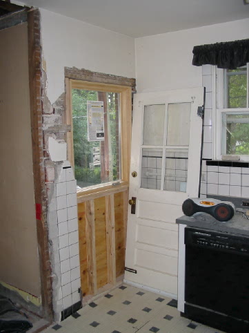 A new casement window replaces the old kitchen back door<